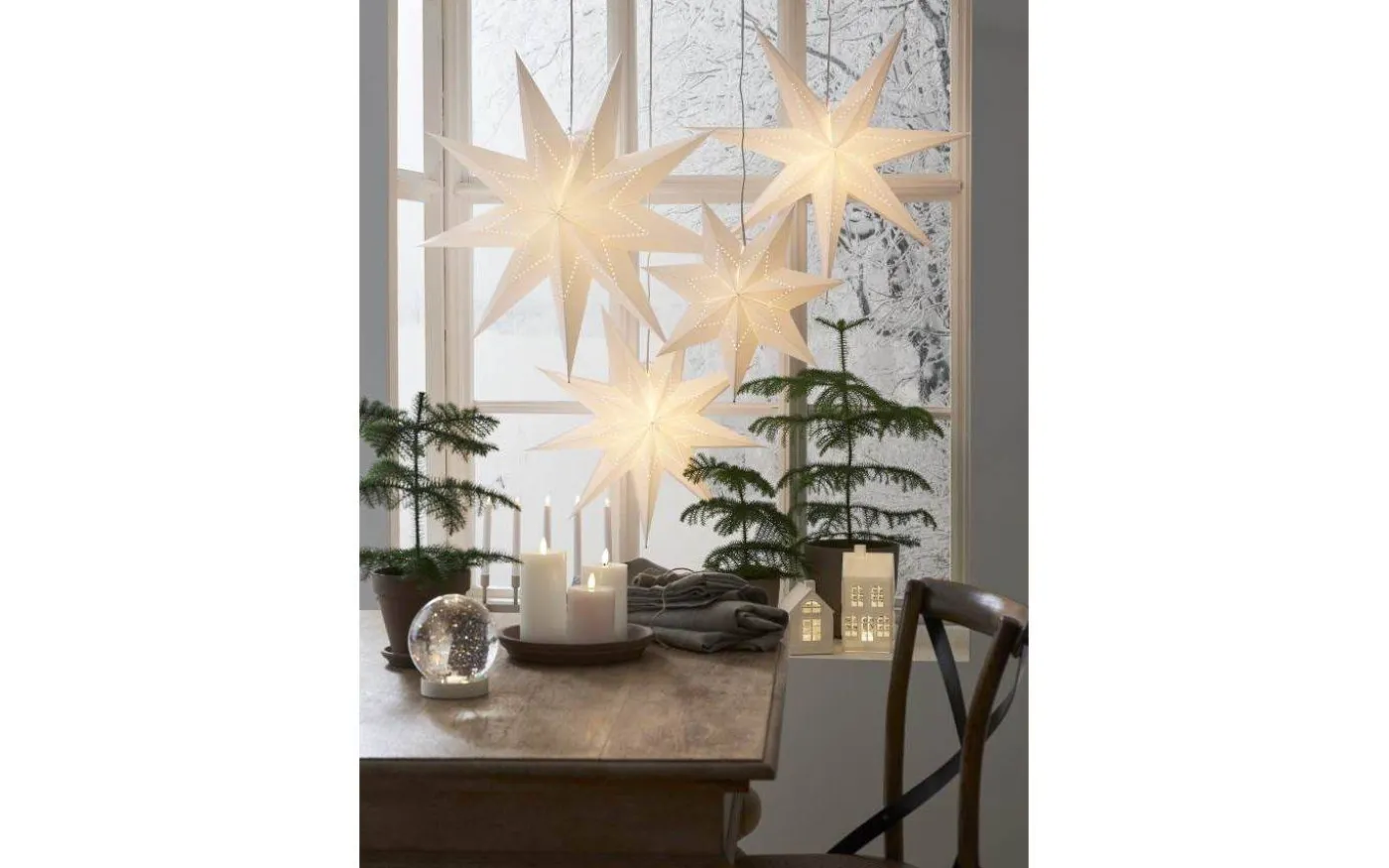 Lysa Julstjärna 70cm Vit