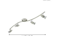 Avlånga Takspotlights|Takspot Med Minst 4 Lampor<Eglo Magnum Takspotlight 65cm GU10 LED 3000K 4x2,8W Nickel