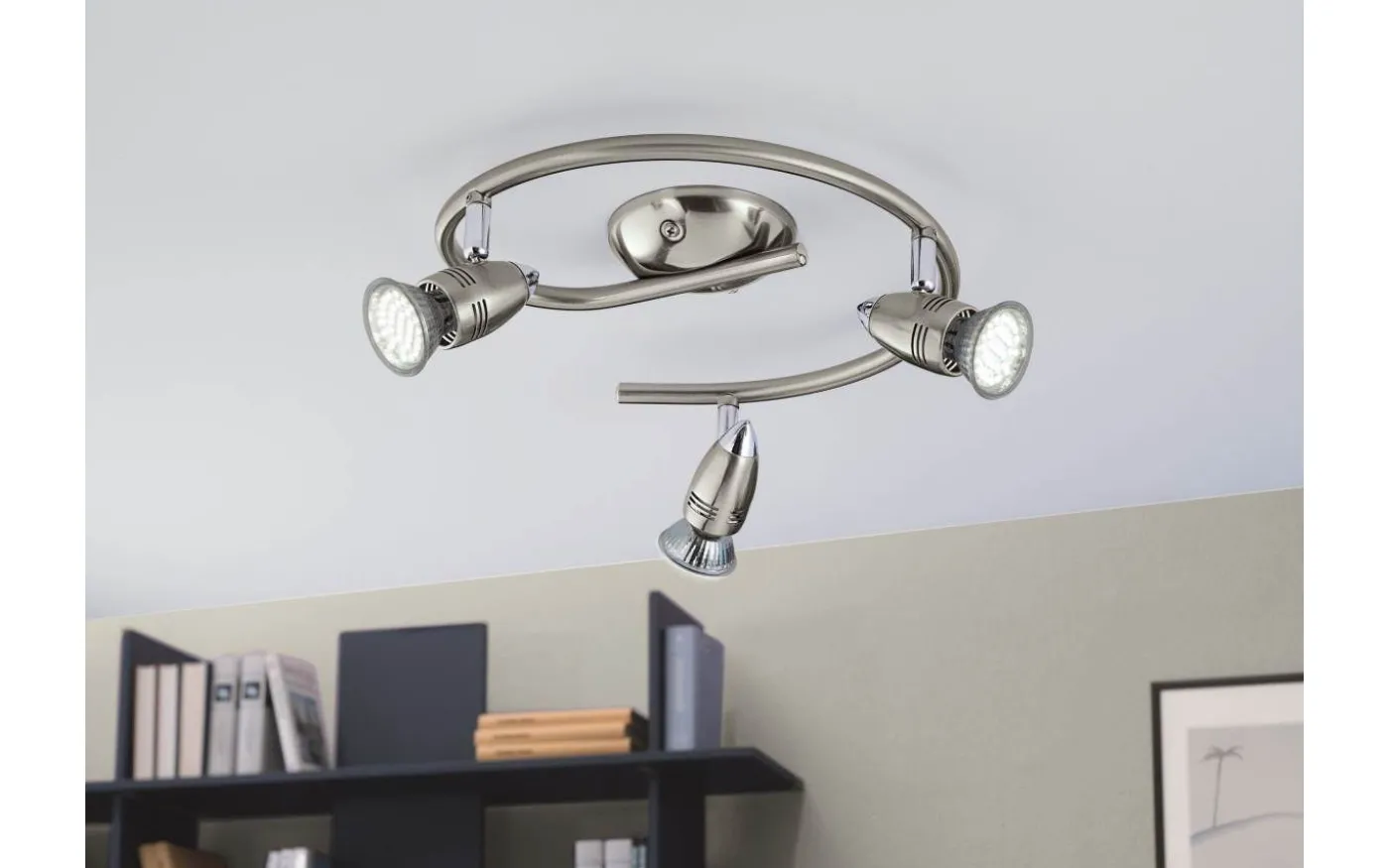 Magnum Takspotlight 26cm GU10 LED 3000K 3x2,8W Nickel