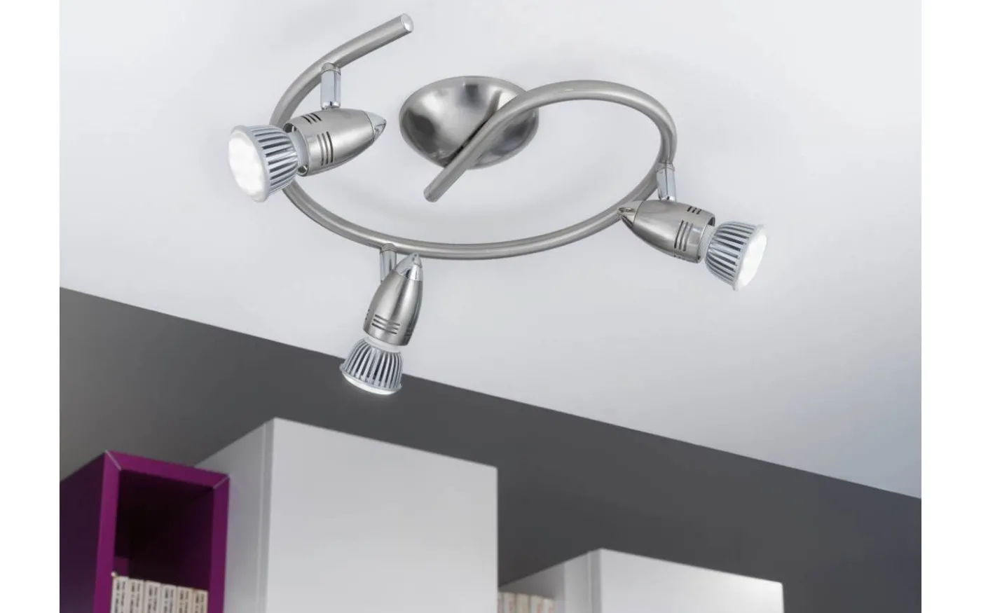 Magnum Takspotlight 26cm GU10 LED 3000K 3x2,8W Nickel