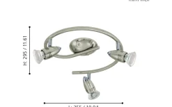 Magnum Takspotlight 26cm GU10 LED 3000K 3x2,8W Nickel