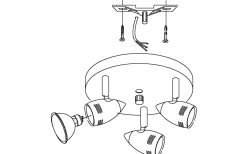 Eglo Magnum Takspotlight 18cm GU10 LED 3000K 3x2,8W Nickel* Runda Takspotlights|Takspot Med 3 Lampor