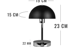 Malmø Uppladdningsbar Bordslampa 23cm LED 3000K 1W Svart/Krom