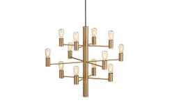 Vardagsrum|Kök & Matplats<Herstal Manola Takkrona 60cm LED 12x2,5W Satinmässing