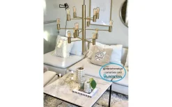 Vardagsrum|Kök & Matplats<Herstal Manola Takkrona 60cm LED 12x2,5W Satinmässing