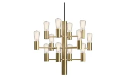 Vardagsrum|Kök & Matplats<Herstal Manola Takkrona Mini 45cm LED 12x2,5W Satinmässing