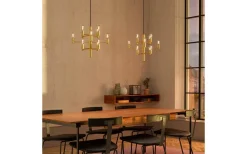 Vardagsrum|Kök & Matplats<Herstal Manola Takkrona Mini 45cm LED 12x2,5W Satinmässing