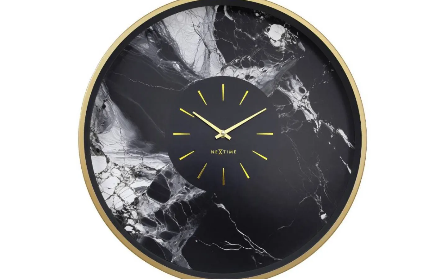 NeXtime Marble Duo Väggklocka 48 cm Guld/Svart* Väggklockor