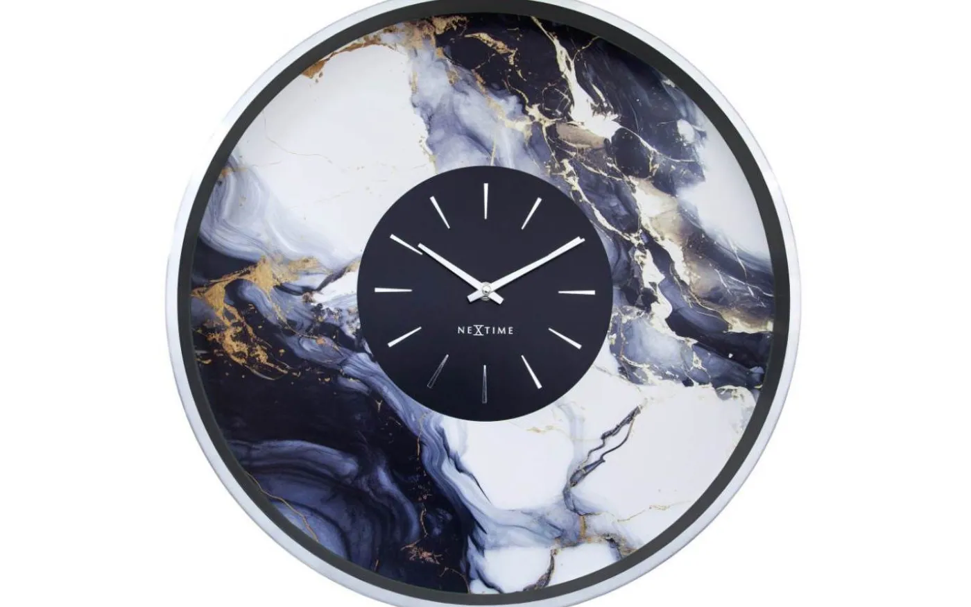 Marble Duo Väggklocka 48 cm Silver/Vit