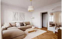 Marcel Taklampa 50cm Mässing/Vit