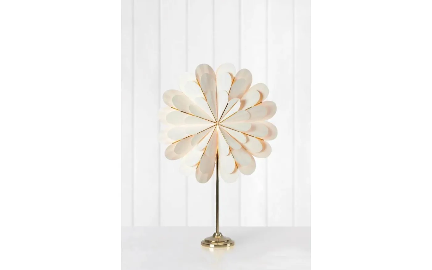 Marigold Julstjärna på Fot 68cm Vit/Mässing