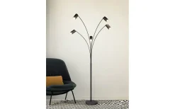 Golvlampor|Golvläslampor<Trio Lighting Marley Golvlampa 5-delad GU10 mattsvart