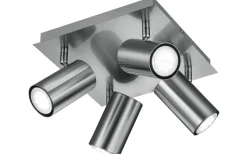 Trio Lighting Marley Spotlight 4-delad GU10 borstad stål* Takspot Med Minst 4 Lampor