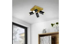 Takspot Med Minst 4 Lampor<Trio Lighting Marley Spotlight 4-delad GU10 matt svart/trä