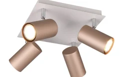 Trio Lighting Marley Spotlight 4-delat GU10 kaffebrun/mattvit* Takspot Med Minst 4 Lampor