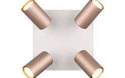 Trio Lighting Marley Spotlight 4-delat GU10 kaffebrun/mattvit* Takspot Med Minst 4 Lampor