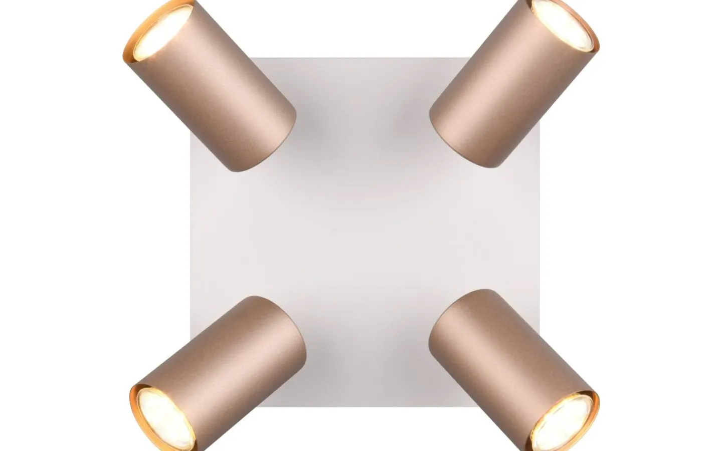 Trio Lighting Marley Spotlight 4-delat GU10 kaffebrun/mattvit* Takspot Med Minst 4 Lampor