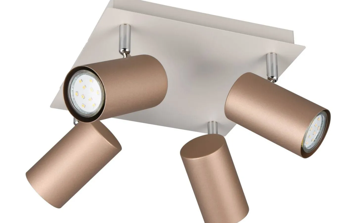 Trio Lighting Marley Spotlight 4-delat GU10 kaffebrun/mattvit* Takspot Med Minst 4 Lampor