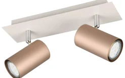 Trio Lighting Marley Spotlight 2-delat GU10 kaffebrun/mattvit* Takspot Med 2 Lampor