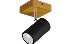 Läslampor<Trio Lighting Marley Spotlight GU10 matt svart/trä