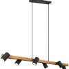 Avlånga Taklampor<Trio Lighting Marley Takpendel 6 st 115cm GU10 matt svart/trä