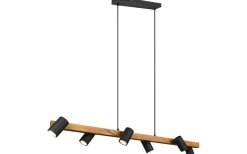 Avlånga Taklampor<Trio Lighting Marley Takpendel 6 st 115cm GU10 matt svart/trä