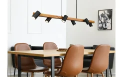 Avlånga Taklampor<Trio Lighting Marley Takpendel 6 st 115cm GU10 matt svart/trä