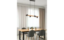 Avlånga Taklampor<Trio Lighting Marley Takpendel 4-delat 80cm GU10 matt svart/trä