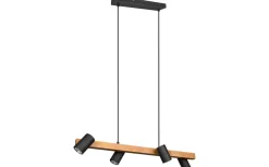 Avlånga Taklampor<Trio Lighting Marley Takpendel 4-delat 80cm GU10 matt svart/trä