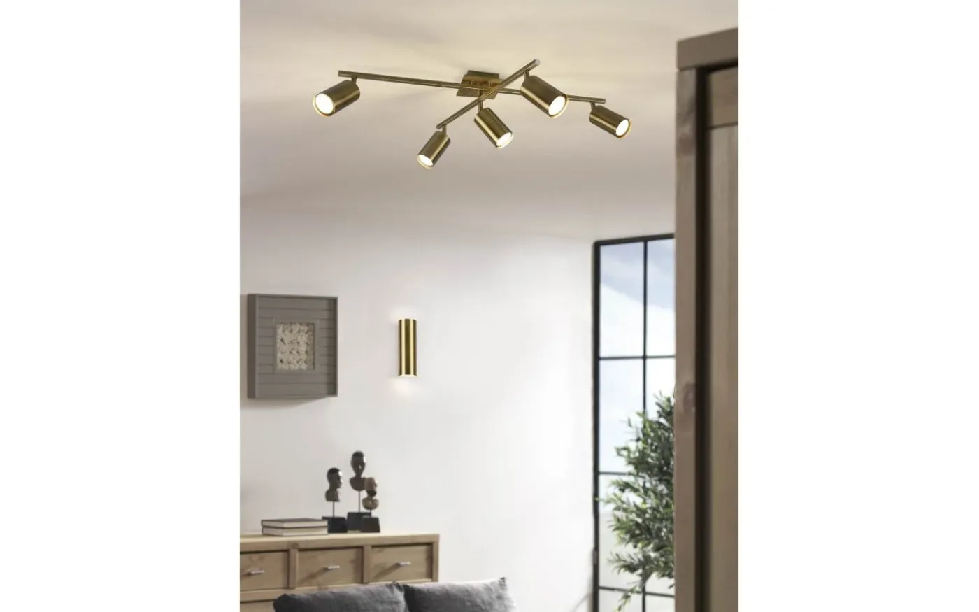 Marley Takspotlight 5-delad GU10 antikmässing