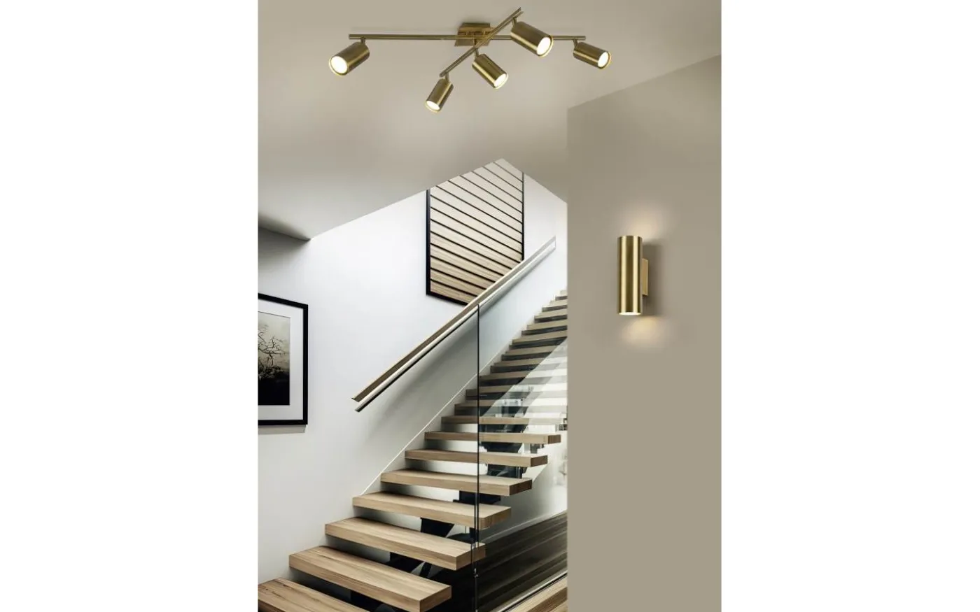 Marley Takspotlight 5-delad GU10 antikmässing