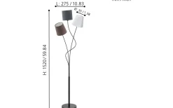 Eglo Maronda Golvlampa 152cm Svart/Vit/Brun* Golvlampor