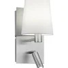 Läslampor<Trio Lighting Marriot Vägglampa E27 + LED borstat stål/vit