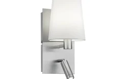 Läslampor<Trio Lighting Marriot Vägglampa E27 + LED borstat stål/vit