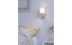 Läslampor<Trio Lighting Marriot Vägglampa E27 + LED borstat stål/vit