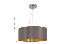 Stora Taklampor Ø50-69 Cm<Eglo Maserlo Taklampa 53cm Cappuccino/Guld