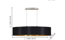 Avlånga Taklampor<Eglo Maserlo Taklampa 100cm Svart/Guld