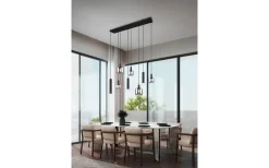 Trio Lighting Mataro Takpendel 8-delad mattsvart/förkromad* Avlånga Taklampor