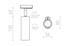 Skensystem|Kök & Matplats<Rendl Mavro 1-fas Spotlight Svart/Guld 12W LED 3000K
