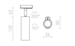 Mavro 1-fas Spotlight Vit 12W LED 3000K