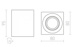 Rendl Mayo SQ Takspotlight Riktbar Vit 9W 2700K* Hall & Trappa|Takspot Med 1 Lampa