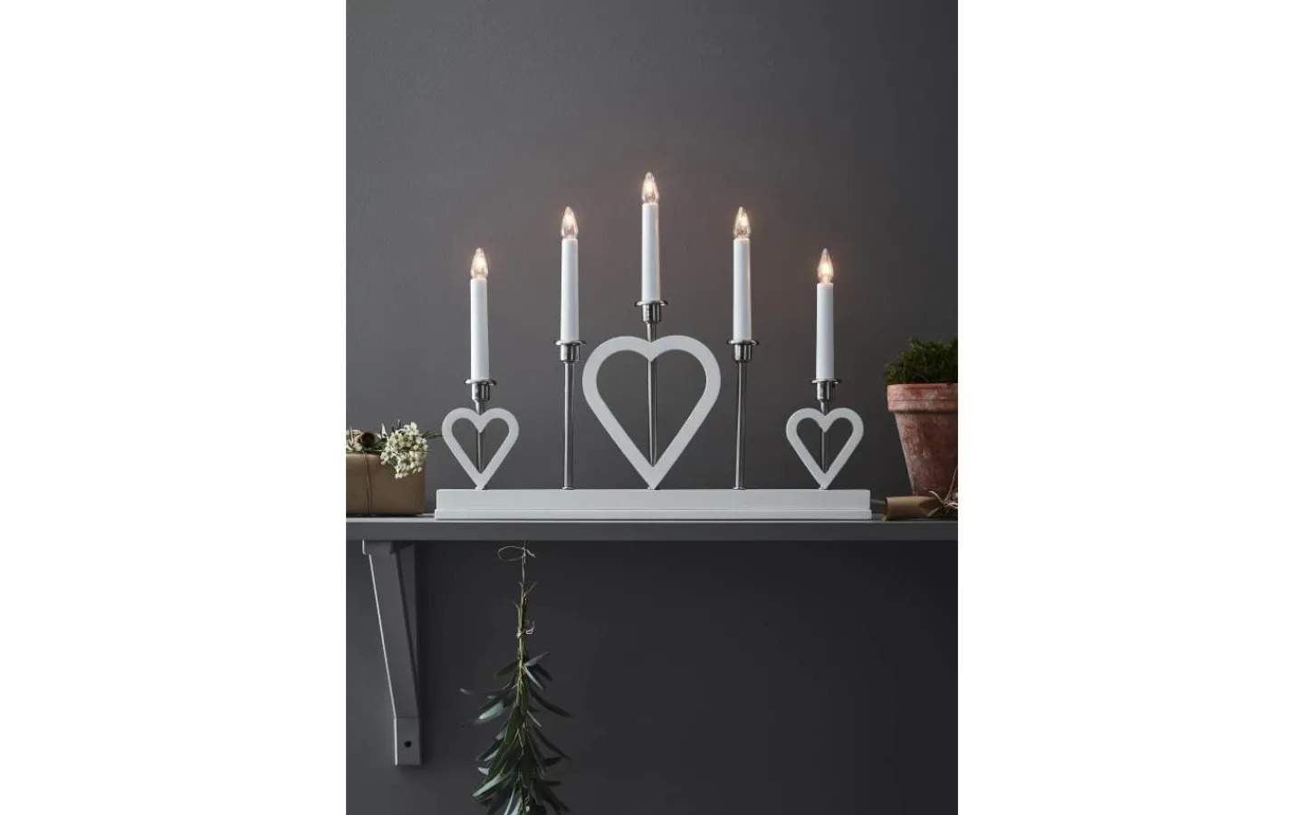 Markslojd Melissa Adventsljusstake 5L 36cm Vit/Stål* Visa Alla Adventsljusstakar|Adventsljusstakar 31-60 Cm