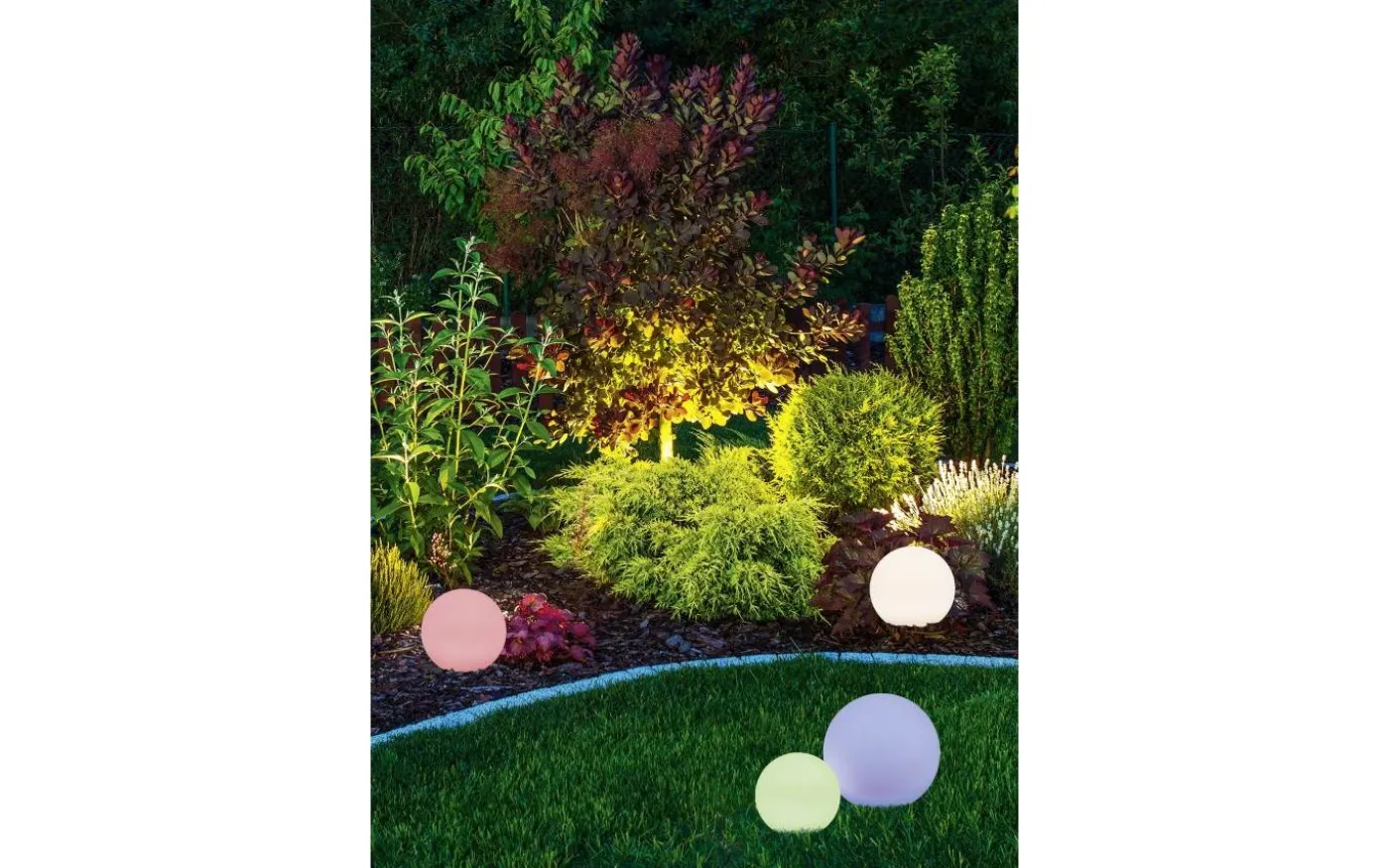 Melo solcellslampa med jordspett, 20cm, vit RGBW IP67