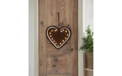 Star Trading Merry Batteridrivet Pepparkakshjärta Hängande 27cm Brun* Batteri Julpynt Inomhus