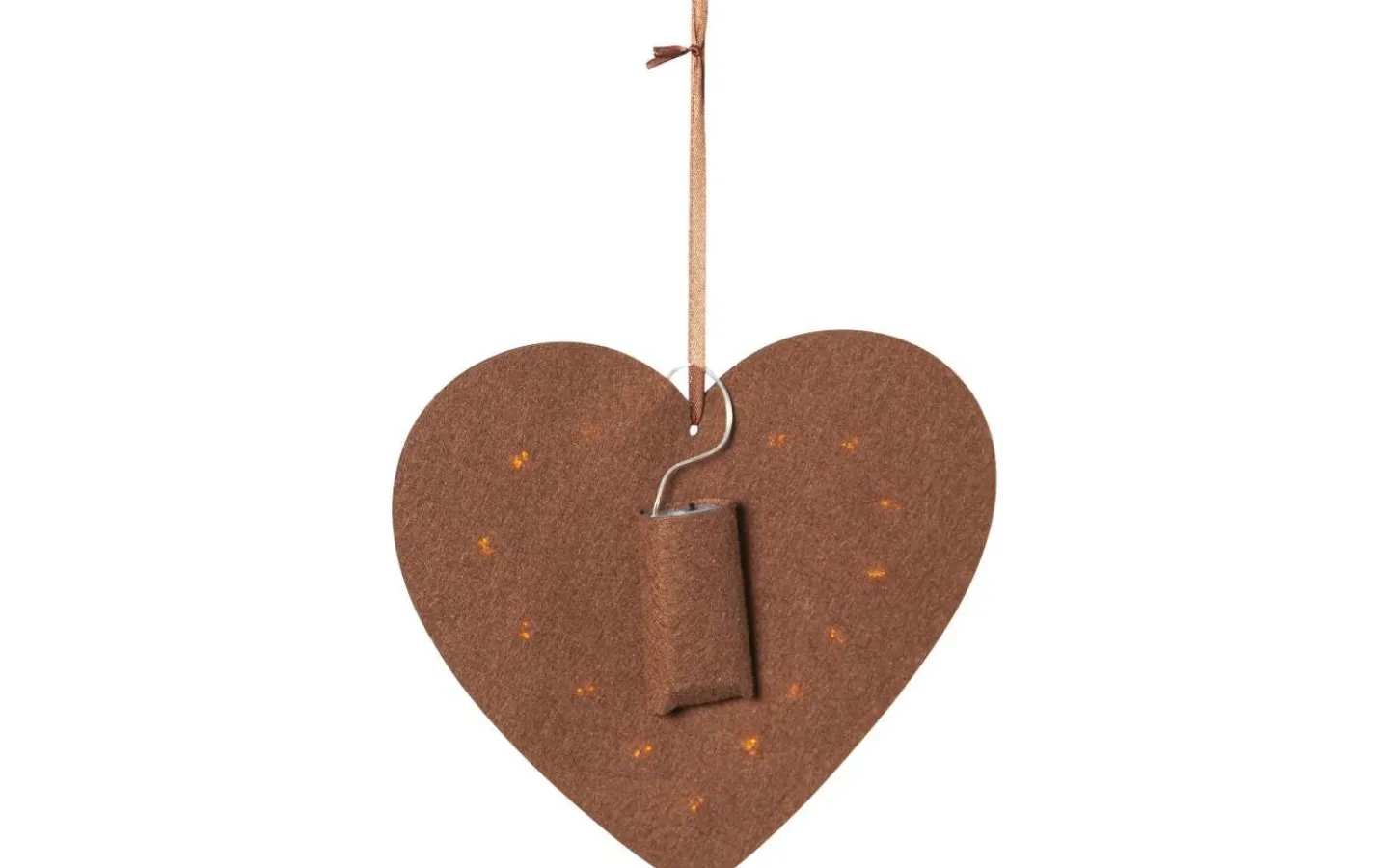 Star Trading Merry Batteridrivet Pepparkakshjärta Hängande 27cm Brun* Batteri Julpynt Inomhus