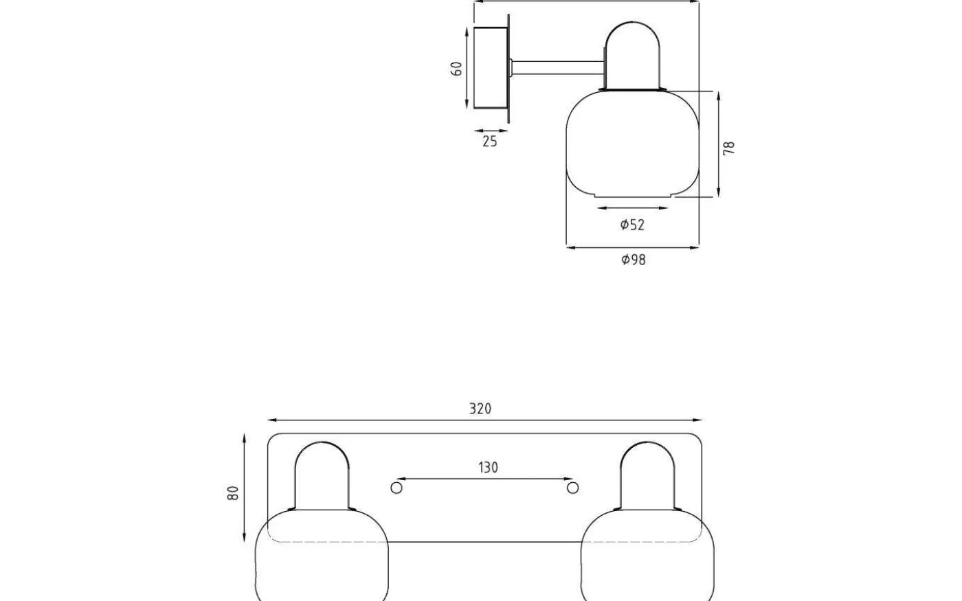 Messina Spegelbelysning 35cm Matt Mässing IP44