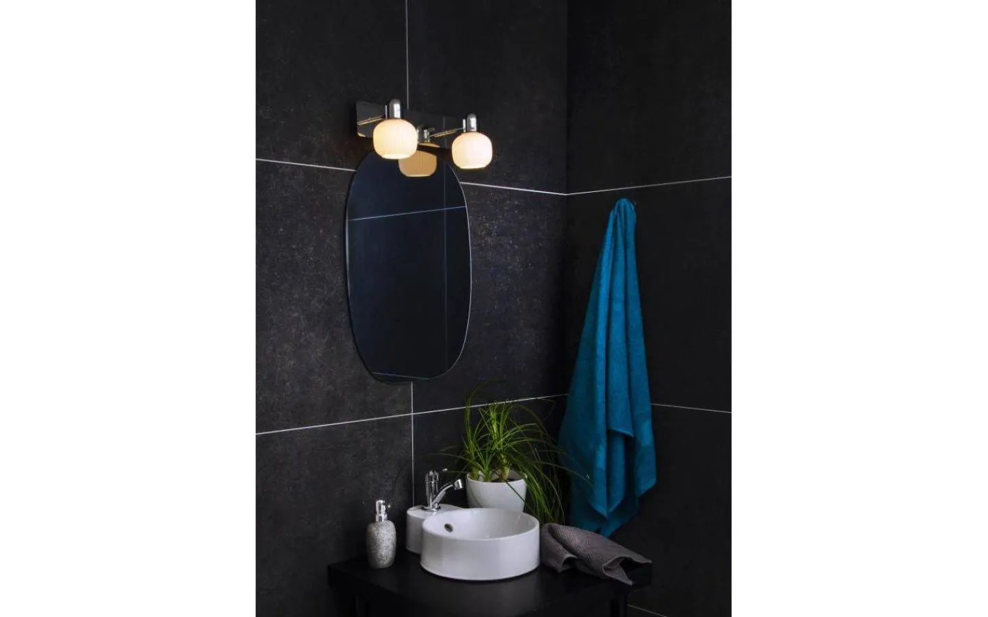 Badrum|Badrumslampor Vägg<Aneta Messina Spegelbelysning 35cm Krom/Vit IP44