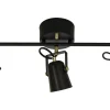 Aneta Metz Takspotlight 56cm 3L Svart/Matt Mässing* Avlånga Takspotlights|Takspot Med 3 Lampor