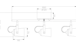 Metz Takspotlight 56cm 3L Vit/Stål