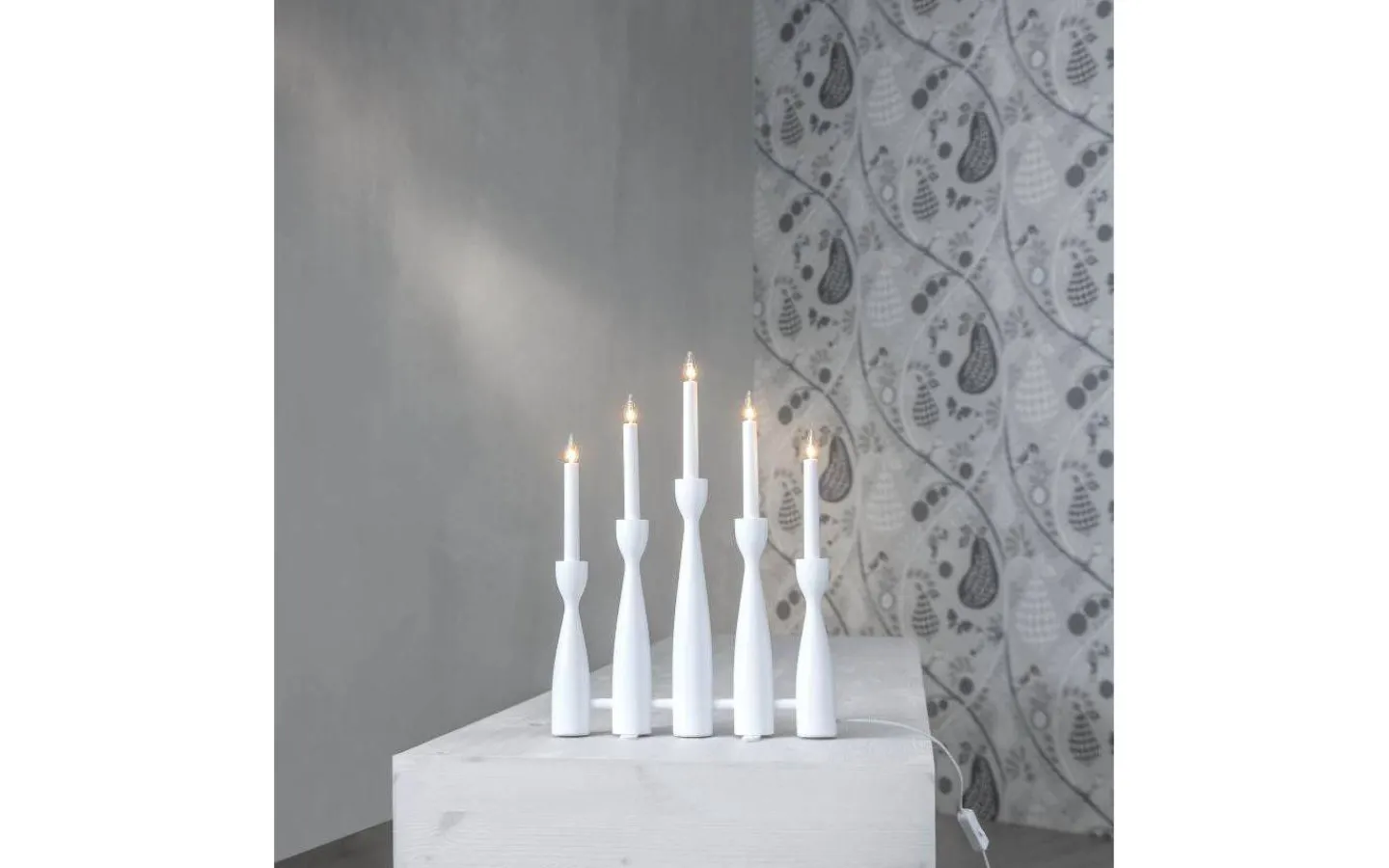 Visa Alla Adventsljusstakar|Adventsljusstakar 31-60 Cm<Star Trading Midja Adventsljusstake 47cm Vit